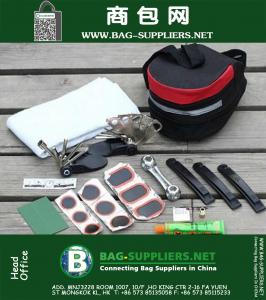 Fahrrad-Fahrrad-Fahrrad-Sattel-Sitzsattelstütze Taschen Reifenflickens Montiereisen Multifunktionswerkzeug-Kits