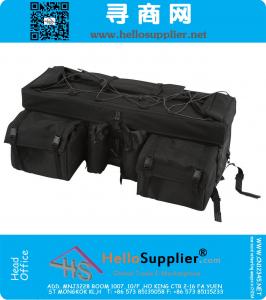 Black ATV Cargo Rack Gear Bag with Topside Bungee Tie-Down Storage