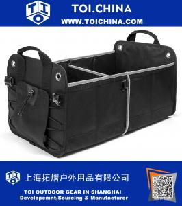 Black Heavy Duty Car Trunk Organizer Sturdy Cargo and SUV Storage for Tools, Gear and Groceries