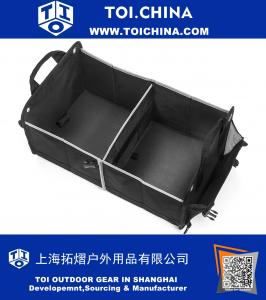 Black Heavy Duty Car Trunk Organizer Sturdy Cargo and SUV Storage for Tools, Gear and Groceries