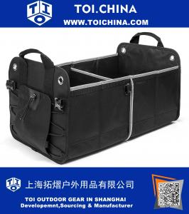 Black Heavy Duty Car Trunk Organizer, Sturdy Cargo and SUV Storage for Tools, Gear and Groceries