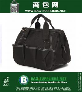 Black Portable Oxford Cloth Electrician Tool Storage Bag Organizer Handbag Box Multi-Pocket Belt Pouch Tote Case