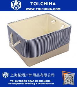 Blue Canvas Basket Fabric Storage Bin
