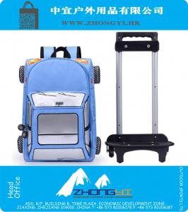 Boys School-Tasche mit 2 Rädern Abnehmbarer Trolley Schulranzen Famous Brand Multifunktions-Rolltasche