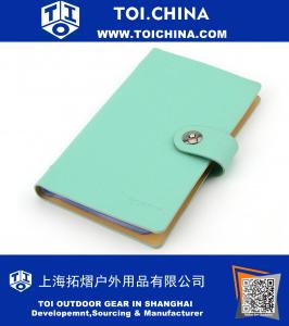 Negócios PU Leather Cartões Organizador Livro, 300 celular Azul