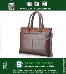 Vintage çanta iş adamları çanta PU malzeme adam zarif tasarım laptop çantası erkekler çekici evrak çantası