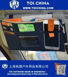 Canvas Multi-function Car Space Sun Visor Organizer Card Phone Storage Pouch Bag Holder