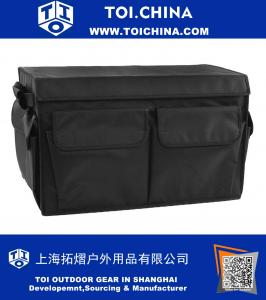 Car Auto Trunk Organizer, Foldable Cargo Container with Cover, Waterproof Travel Storage Box for Car, Auto, Truck, Minivan or SUV, Heavy Duty Storage Bin and Carrier