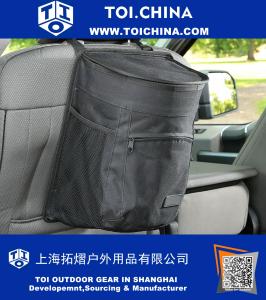 Car Garbage Can with Flip Open Lid & Vinyl Leakproof and Removable Liner