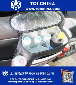 Asiento trasero del coche del organizador, Multi-bolsillo del almacenaje del recorrido, con aislamiento del asiento de coche Volver Bebidas Titular enfriador