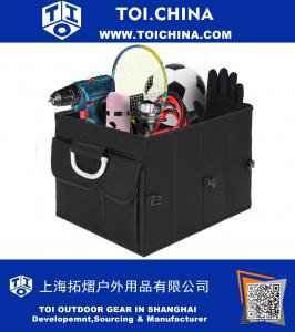 Car Trunk Organizer Auto Foldable Storage box Cargo Collapsible Storage Container with Handles Velcro Pockets