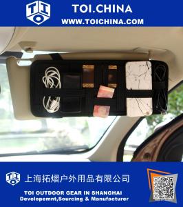 Car Visor Organizer Tactical Elastic Sun Visor Storage Board Card Storage and Electronic Accessory Holder