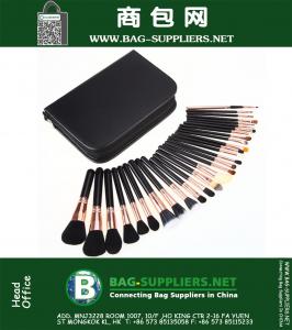 Elegant Professional Goat Hair Makeup Brush Set Soft Leather Bag Best Professional Makeup Tool Kit Sets