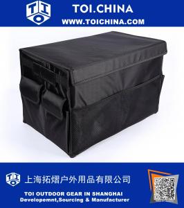Foldable Car Trunk Organizer Washable Waterproof Cargo Storage Box with Lid Perfect for Shopping Outdoors Camping Hiking Picnic Bag