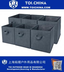 Dobráveis ​​pano de armazenamento Cubo Cesta Bins Organizador Contentores gavetas, 6 Pack,