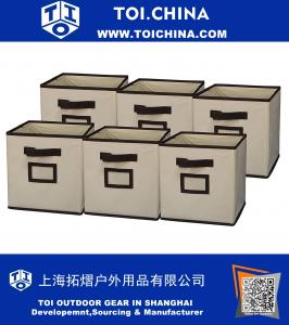 Tissu pliable Cube de rangement Panier Bins Organisateur Tiroirs Conteneurs, 6 Pack