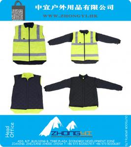 Hi vis waterproof parka windbreaker workwear rain coat reflective safety jacket