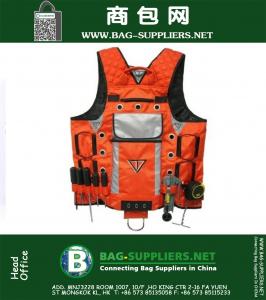 High Visibility Safety Tool Vest Workwear Pouch Nylon Reflector Uniform Harness for Construction Electrician Carpenter