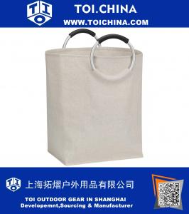 Haushalt Essentials-Cotton-Polyester Mischung Oval Hamper mit runden Aluminiumring-Handles