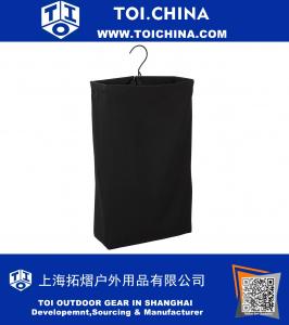 Esencial para el hogar colgantes de lavandería Cesto de lona de algodón del bolso, Negro