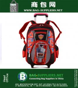 Crianças rodas removíveis Trolley Backpack rodas Bolsas Crianças Bolsa Escola Meninos Malas de Viagem Crianças Escola Mochilas