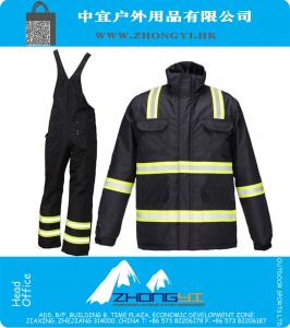 Mens Hi vis flame retardant workwear work suit Fire Fighter Suit Winter Papka winter bib pant overall