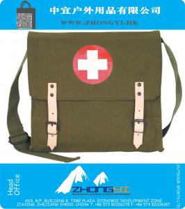 Cruz Vermelha Estilo militar Medic Bag Olive Drab Canvas emergência Insignia Bag