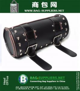 Motorcycle Front Forks Tool Bag PU Leather Barrel Shaped Saddle Bags for Harley Sportster Dyna Touring Softail