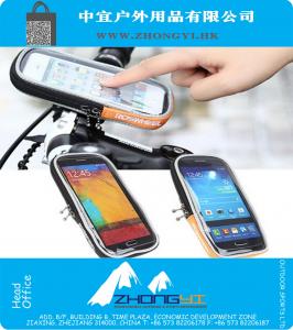 Nieuwe 4,7-5,5 Inch Phone fietstas Handlebar Case Touch Screen Fietstas Pouch Waterdichte 840D Polyester PVC fietstassen