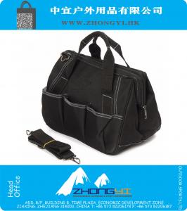 New Stylish Black Portable Oxford Cloth Electrician Tool Storage Bag Organizer Handbag Box Multi-Pocket Belt Pouch Tote Case