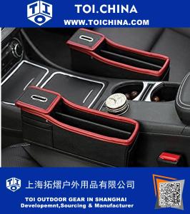 PU Leather Console Side Gap Filler Pocket Coin Collector Car Organizer Seat Side Organizer