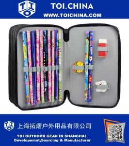 Potlood Kleurpotloden Case, met grote capaciteit multi-layer Studenten pennenhouder Pen Bag Pouch Stationair Case voor School Office Art Craft, Pencil Bag for Travel
