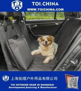 Asiento de coche perro mascota protector de la cubierta Con Anclajes de Seguridad para Autos Camiones y SUV, hamaca convertible, Negro, forro impermeable y antideslizante