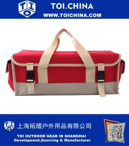 Portable Collapsible Trunk Organizer For Car SUV Truck in Red Toolbag Hard Base Tool Storage