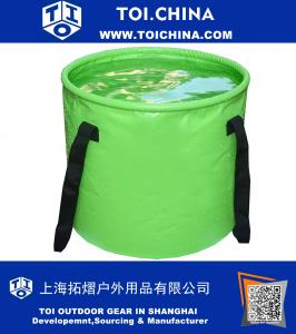 Premium Compact Collapsible Bucket Portable Folding Water Container - Lightweight And Durable - Includes Mesh Pocket