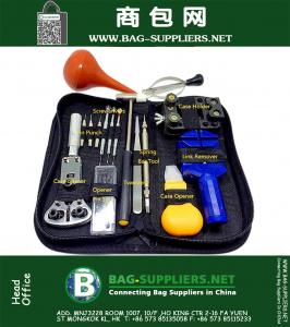 Professionelle Uhr-Reparatur-Werkzeug-Kit Portable Uhrmacher-Remover-Hammer-Zangen-Öffner Teller Universal-Uhr-Werkzeug