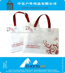 Promotionele niet-geweven boodschappentassen, 80 g / m2 niet-geweven, goedkope kosten, zijdedruk