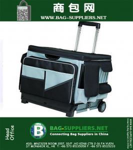 Rolling Scrapbook Art Supplies Organizer Cart 46 Compartment Canvas Bag