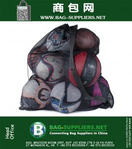 Sports Ball Bag Drawstring Mesh - Extra Large Professional Equipment with Shoulder Strap