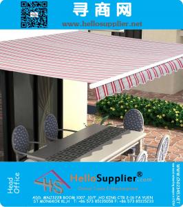 Stripes Patio Awning Retractable Manual Commercial Grade
