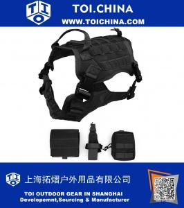 Tactical Dog Harness with Patches Pouches Handle, Molle Vest for Dogs