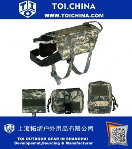 Tactical Dog Vest Training Molle Harness with 3 Detachable Pouches