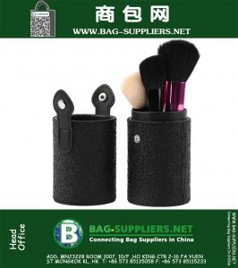 Travel Black Leather cosmetische Brush Pen Holder-opslag Lege Holder Make-up Artist Bag overeenkomen met uw eigen borstels Make Up Gereedschap