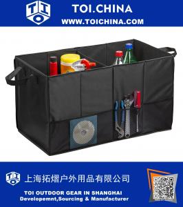 Trunk Organizer  - Multipurpose Folding Flat Trunk Storage Organizer, Collapsible Car Organizer, Auto Sturdy Organizer For Car, SUV, Van, and Truck With Stiff Base Plates For Bottom Support