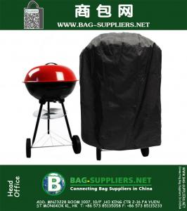 Round imperméable à l'eau BBQ Grill Cover extérieure poussière pluie Protector outil avec sac de transport pour accessoires pour barbecue