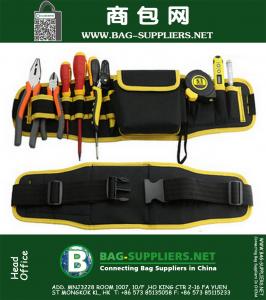 Gele rand Oxford doek 11 in1 Elektriciens Waist Pocket Tool Belt Bag hamers, tangen en schroevendraaier Carry Case Holder