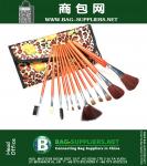 12 x compo escovas kit profissional marca superiores conjunto de pincel de maquiagem com kit de ferramentas de cosméticos de madeira saco caso bolsa de impressão