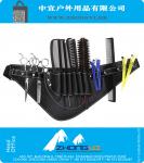 1 PC Pro Salon justierbare schwarze Leder-Niet-Clips Combs Tasche Werkzeugaufbewahrung Schere Friseur Holster Pouch Cortical Toolkit