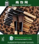 Makeup Brush Set Cosmetic Tool Leopard Bag