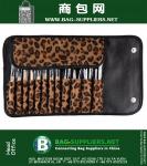 Makeup Brush Set Cosmetic Tool Leopard Bag